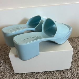 Steve Madden Jelly Harlin Heels women size 6 blue light sandals